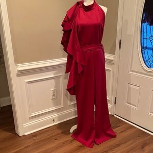 Elegant Wine Red Women's Jumpsuit